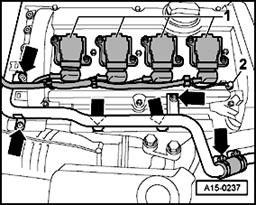 Page 17 of 35 15-17 Cylinder head cover, removing and installing Removing - Remove engine covers.