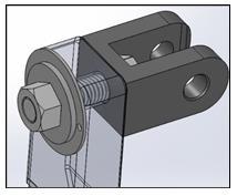 Attach Rod End at rear of Slave Cylinder to Mounting Bracket using (2) M8 flat Washers and M8-1.25 x 40mm Bolt. Apply Thread Locker and Torque to 22 ft-lb.