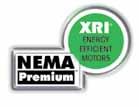 NEMA Premium XRI Efficiency Three Phase, Totally Enclosed Applications: General purpose use on compressors, pumps, conveyors, blowers, and other machinery in dirty and dusty environments.