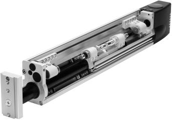 Key features At a glance -V- New Sturdier Optimised end stop system Optimised intermediate position module Minimised susceptibility to wear One-way flow control valves that can be externally adjusted