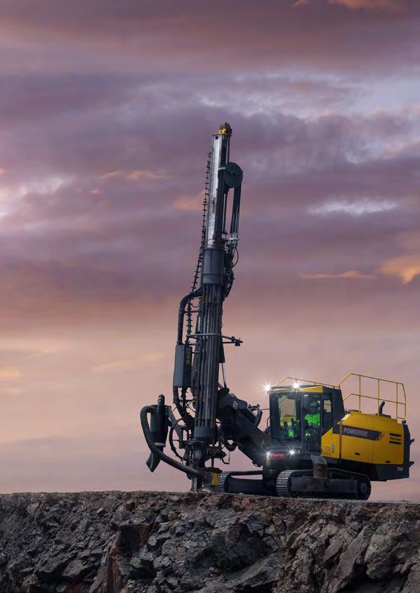 powerroc T50 Surface drill rig for limestone and cement quarrying,