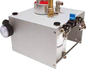Coolant misting system Coolant misting system Coolant misting system Features electro-pneumatically controlled plastic container, capacity 1 liter, including valve unit rotary throttle valves for