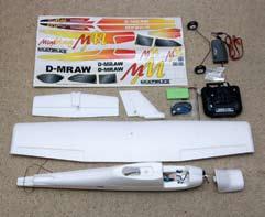 The comes with colorful graphics and a nice semi-scale look. the wing. There is a bump molded into the wing at the CG that makes it really easy to check before a flight.