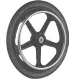 20" x 1-3/8" Black Mag, Pneumatic Tire with 3/4" Powder Coated Handrim. Hub width measured Outside of Bearing to Outside of Bearing is approximately 2-3/8". Has flush outer bearing. Bearing I.D.