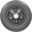 8" x 2" Solid Tire 7 Spoke Black Mag, Black Urethane Tire. Bearing I.D.
