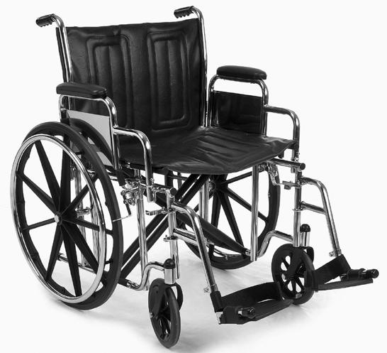 We re The Friendly People Wheelchairs Traveler Heavy Duty EST. 1974 OCELCO Features: Embossed black leatherette upholstery with double inner lining for durability.