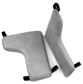 Lumbar Pad 703-205-CL $36.47 Specify color from page 159 Headrest Pad Made with Naugahyde. 15½ wide x 6" deep x 5" Tall. 1½ web straps and velcro for attaching to chair.