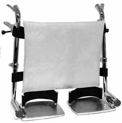 Prevents feet from falling behind footplates and causing serious pain or injury to patient. Special sizes available upon request.
