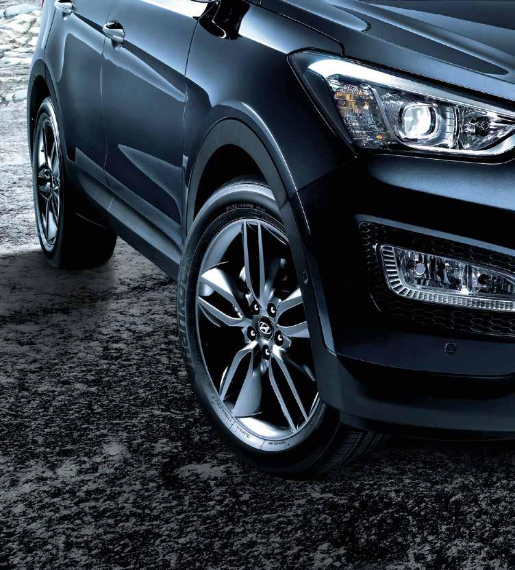 WHEELS Your Personality. Your Santa Fe. Enhance the striking Storm Edge design concept of your Santa Fe with your choice of dynamically styled alloy wheels.