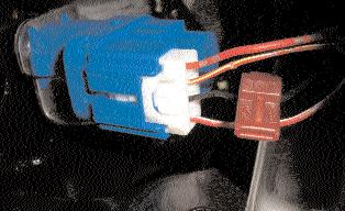 INSTALL 4 PIN CONNECTOR ON RED, BROWN, GREEN, AND YELLOW SWITCH WIRES. FIGURE 13. DO NOT USE THE BLACK AND BLUE WIRES FROM SWITCH HARNESS. WRAP THESE REMAINING WIRES WITH ELECTRICAL TAPE. DRILL 9.
