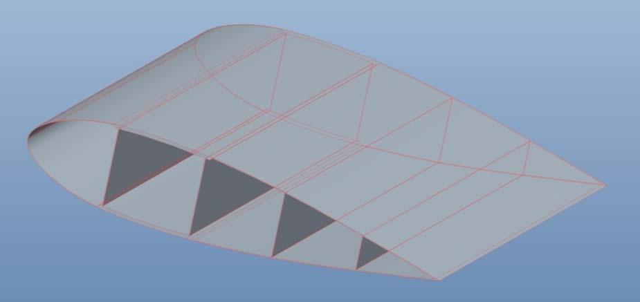 sections along the blade path Present design not fully shape optimized due to less rigidity at low blade weight Change of loads for taking into account for