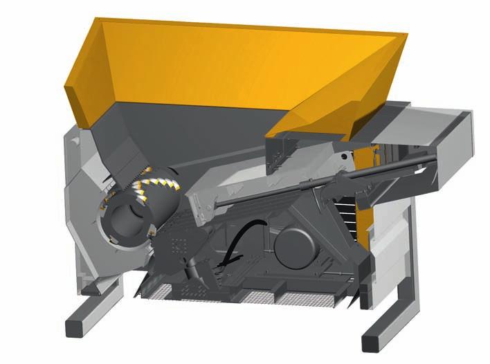 function ANd design reliable shredding TeChNOLOgY for smooth OPerATiONs The large diameter rotor (4) and slanted cutting chamber bottom ensure high and consistent throughput, as the replaceable