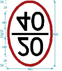 Date June 2003 Lineside Operational Safety Signs Page 66 of 206 Lettering and Digits: Values shall be not less than 180mm high centred on the width of the sign.
