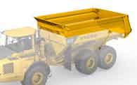 Underhung Tailgate Reduces spill when hauling, especially on steep grades. Designed for hauling gravel, sand and liquid masses.
