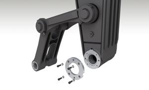 For ultimate durability, the idler frames and motor brackets are reinforced.