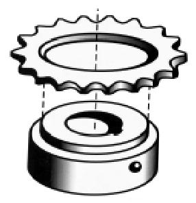 WELD A HUB & SPROCKETS WELD A SPROCKETS Black Oxide Finish Call for Sizes & Quotes ITEM NO. SIZE HUB REQ.