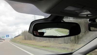 Rear mirror: Turn the rear mirror so you can see the back