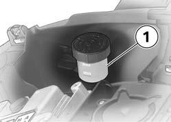Checking brake-fluid level, rear brakes A low fluid level in the brake reservoir can allow air to penetrate the brake system. This significantly reduces braking efficiency.