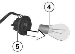 8 128 z Maintenance Turn bulb socket 2 (brake-light /rear-light bulb) or 3 (indicator bulb) counter-clockwise to remove from the bulb housing.