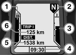 3 22 Standard status indicators Multifunction display Telltale lights Gear indicator The gear engaged or N for neutral appears on the display.