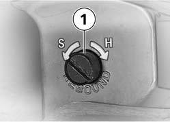 If you want a harder damping characteristic, use a screwdriver to turn adjusting screw 1 in the direction indicated by the H arrow.