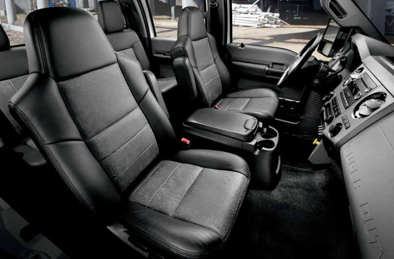 XL & XLT F-650 XLT Crew Cab in Black Two-Tone Leather trim with available equipment INTERIOR Steel Gray HD Vinyl Standard on XL/Optional on XLT Steel Gray Cloth Standard on XLT/Optional on XL Black