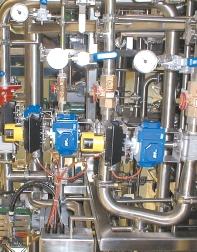 quad-piston pneumatic actuator is ideally suited for high density piping systems.