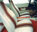99 ea 800 "Hang-10" 1974-75 Dart Sport Hang-10 Upholstery Hang-10 multi-color striped inserts and Oxford grain outers for a factory look and feel. Fits 1974-75 Dart Sport and Dart Sport 360.