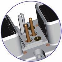 fixing of the connector ensures the shell continuity Available in shell sizes 2 & 3 Sealed and