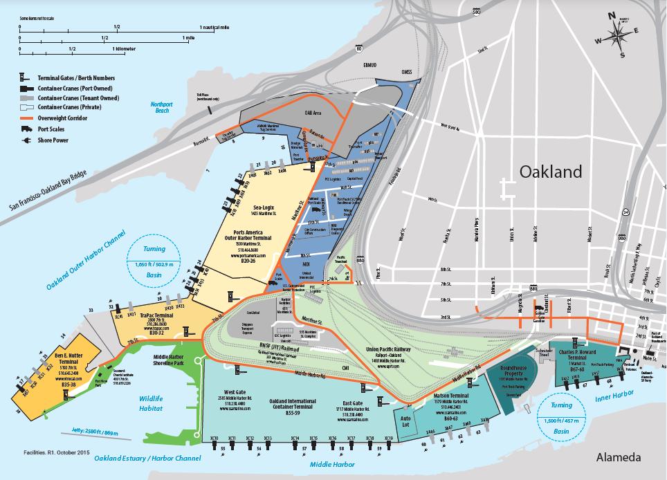 Figure 1-1. Port of Oakland maritime facilities 2015.