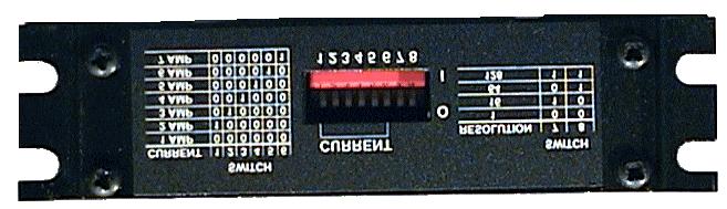 Figure 4.1 Switches For Setting Current Level And Step Resolution 4.7 SIGNAL SPECIFICATIONS 4.7.1 Connector Pin Assignments All connections are made via the 5-pin connector, part number 221536-005.