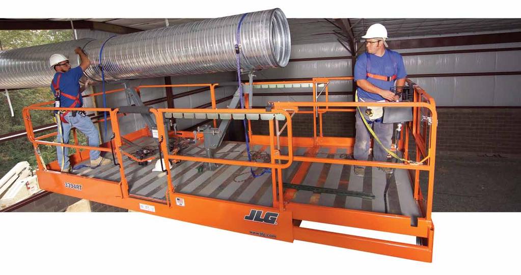 Scissor Lift AccessorieS SkyPositioner Package The JLG SkyPositioner accessory is designed for workers placing heavy pipe or ductwork overhead.