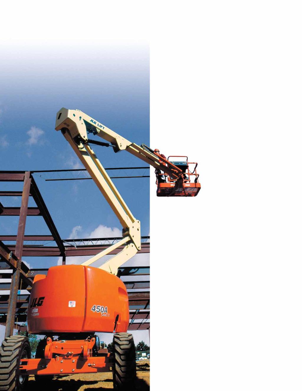450 Series and Model 340AJ Articulating Boom Lifts Go Farther with a Wider Range of Motion.