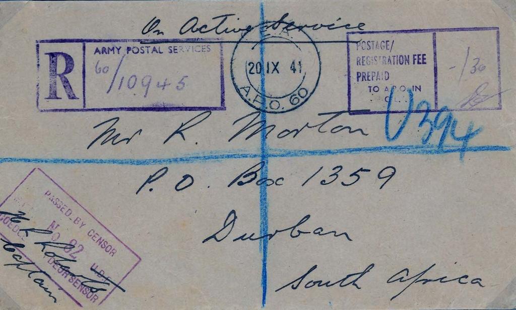 Fig.47: Registered, 20 September 1941