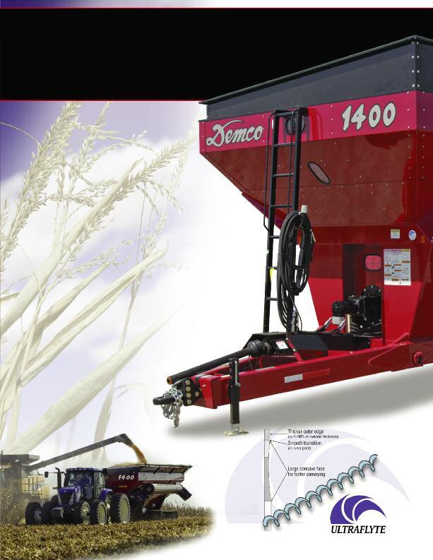 1400 Model Grain Cart Demco's 1400 model grain cart is capable of filling a semitrailer in 2.5 minutes.