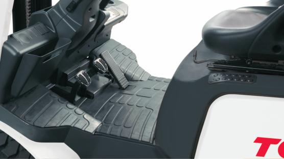 The lever is positioned to the right of the steering wheel for easier entry and
