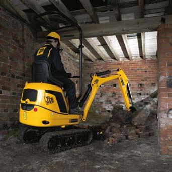 Power and performance Compact size and minimal tailswing allows operation in confined areas, inside buildings and against walls Class-leading power reduces time and manpower of labour-intensive