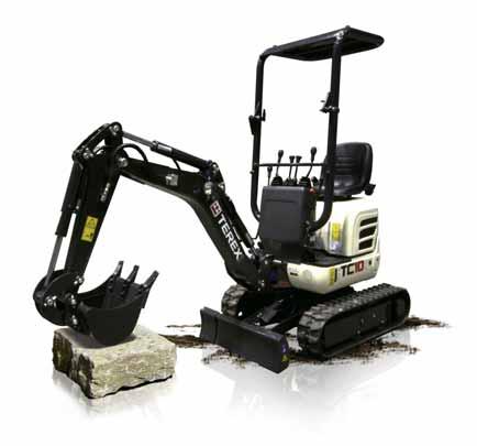 MICRO-EXCAVATORS SMALL BUT POWERFUL THE PERFECT FIT At only 760 mm wide, the new Terex TC10 zero-tail swing micro-excavator is narrow enough