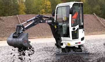 The range of Terex mini excavators offers you a model to fit your jobsite need.