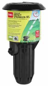 Impact Sprinkler-40 53720 Universal Impact Sprinkler-45 Replaces Rain Bird AG-5 and Orbit sprinklers* Spacing from 25' to 45' Five interchangeable, color-coded matched precipitation rate nozzles from
