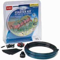 BLUE STRIPE DRIP KITS connect 1 distribute 2 water 3 1/2" Emitter Kit Use with Toro Blue Stripe Drip 1/2" Tubing (.710 O.D. x.620 I.D.) Contains a selection of frequently used drip emitters and accessories Kit Includes: 0.
