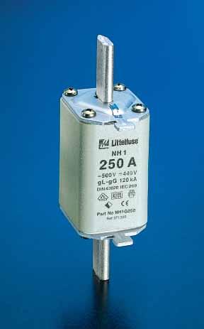 International Products NH Fuse Links 500 Volts 2 60 Amperes Littelfuse European style NH fuse links are designed for the protection of conductors and motors.