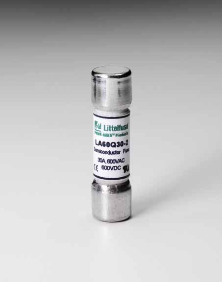 Special Purpose Fuses LA60Q Semiconductor Fuses 600 VAC Very Fast Acting 5 40 Amperes Littelfuse LA60Q semiconductor protection fuses feature a 600 volt AC/DC rating in a compact size ( 2 x 2 ).