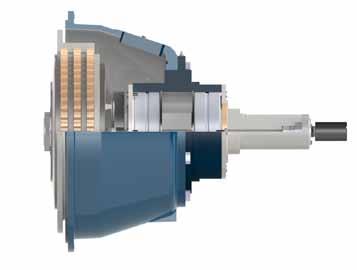 heavier duty side load applications Advantages: Air or Fluid Actuated No Pilot Bearing Self-Adjusting Disc Pack Increased Torque via Higher Actuation Pressure Ideal for Heavier-Duty Side Load