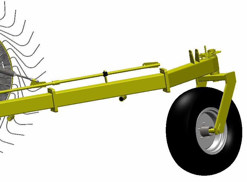 To Upgrade from 16 Wheel Rake with 20 Wheel Kit: The lift rod extenders can now be installed. The longer extenders mount directly to the end of the regular lift rods.