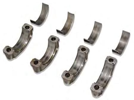 35. Visually inspect all the connecting rod bearings for signs of damage. NOTE: If your fingernail catches on a scratch or groove in the bearing, replace it.