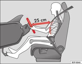 10 Safe driving Proper sitting position for occupants Proper sitting position for driver The proper sitting position for the driver is important for a safe and relaxed driving. Fig.