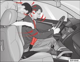 9 The unbelted rear passenger is thrown forward violently, hitting the driver wearing a seat belt.