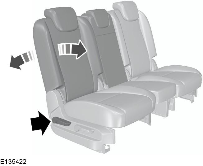 Stowing the center seat WARNING Make sure the center seat back is in the upright position when the vehicle is moving.