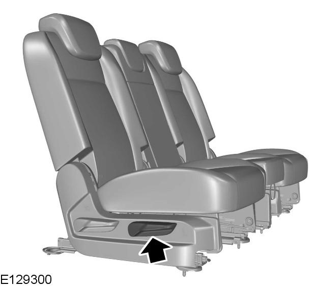 Folding the seats forward WARNING Do not use the third row seats when the second row seats have been folded forward.